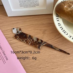 OMQAIO Animal Acetate Comb Tulip Cartoon Makeup Comb Hair Care Puppy Hairdressing Combs Women
