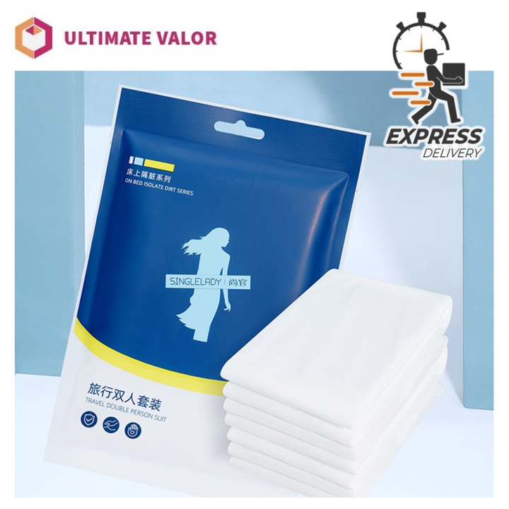 [SG SELLER] Disposable quilted linen bed sheet for travel hotel stay