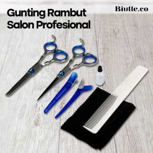 SET GUNTING RAMBUT SALON PROFESIONAL STAINLESS STEEL - SILVER