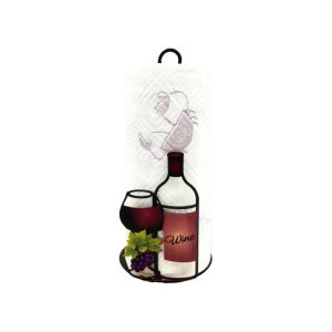 BAGUO(霸果) Wooden Base Tissue Holder Decoration Cartoon Roll Paper Standing Rack Chef Cute Kitchen Towel Rack For Kitchen