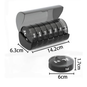 Weekly Pill Organizer 2 Times/Day 7-Day Pill Storage Box AM/PM Weekly Medicine Dispensing Box
