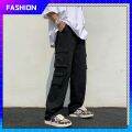 Baggy Cargo Pants White/Black Cargo Pants For Men 6 Pocket. 