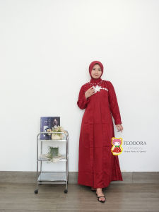 Feodora fashion / Maxi Rosilia / gamis lebaran terbaru / pakaian wanita muslim / gamis syari / dress kondangan (GOOD QUALITY)