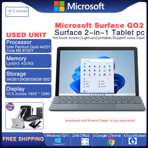 Microsoft พื้นผิว Go1 Go2 Go3แล็ปท็อป2-In-1(Win10หรือระบบ Win11) Intel Pentium ทอง4415Y/4425Y/6500Y แกน M3(8100Y) แกน I3 (10100Y) 4G/8G RAM 64GB/128/256GB SSD 10.5"
