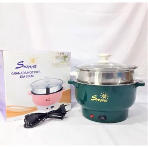 PANCI ELEKTRIK HOT POT (DIAMETER 20 CM) PANCI LISTRIK FREE KUKUSAN MULTIFUNGSI LAPISAN STAINLESS STEEL
