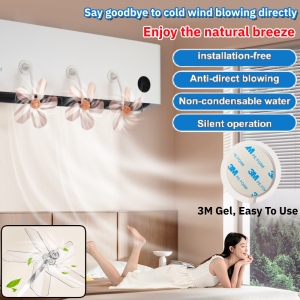 360° Rotating Blade Wind Air Conditioning Guide Fan Multiangle Anti-Direct Blowing Aircon Deflector Universal Wind Board