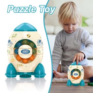 New Rocket Shape Rotating Magic Cube Little Bean Rotating Spinner Creative Stress Relief Fidget Toy For Adults kids Educational Toys