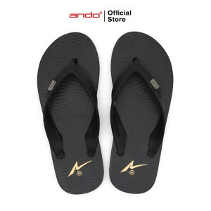 Ando Official Sandal Jepit Hawaii Lucky Pria Dewasa - Hitam/Hitam