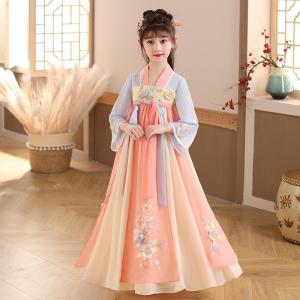 Childrens Hanfu Summer Dress Chinese Style Super Fairy 12 Year Old Girl Flowing Tang Ru Skirt Spring and Autumn