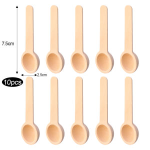 1/2/5/10ชิ้นช้อนตักเกลือน้ำตาลช้อนชากาแฟในครัวช้อนไม้ขนาดเล็กอุปกรณ์โต๊ะสำหรับบ้านช้อนไม้