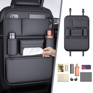 SEAMETAL Foldable Car Food Tray With Bottle Cup Holder Car Seat Back Storage Bag Car Rear Seat Tray Table Dining Kereta Meja Makan Car Table 餐盘