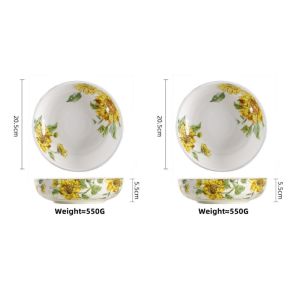 Omk phong cách Mỹ underglaze đĩa ăn tối gốm Đĩa sâu Bộ đồ ăn gia đình bát đựng sa lát