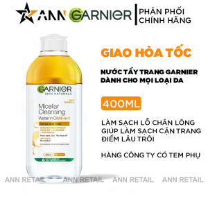 Nước Tẩy Trang Dạng Dầu Garnier Màu Vàng Micellar Cleansing Water in Oil 400ml [Chính Hãng]