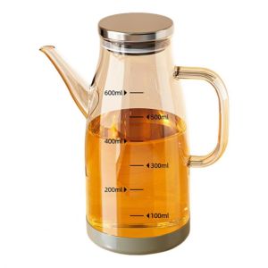 GAOSU 喷油瓶 oil spray bottle Leakproof Cooking Oil Bottle Rubber Base Large Capacity Olive Oil Dispenser Multipurpose Stainless Steel Lid Vinegar Jug Kitchen
