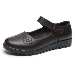 Chmozyf Mary Jane Giày Giày nữ da thật Mới Giày Ba lê Phụ Nữ Da Bò Phẳng Giày nữ