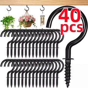 40Pcs Wall Mount Screw Hooks Cup Hook Screw Hook Home Storage Screw-In Holder
