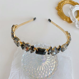 REEBO ผู้หญิง อเนกประสงค์ ล้อแม็ก Rhinestone เต็ม ด้านบาง เครื่องประดับผม ที่คาดผมคริสตัล หมวก ที่คาดผม Rhinestone