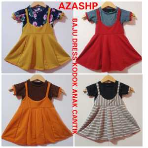 Baju Dress Kodok Anak Cantik Umur 1-2 Thn