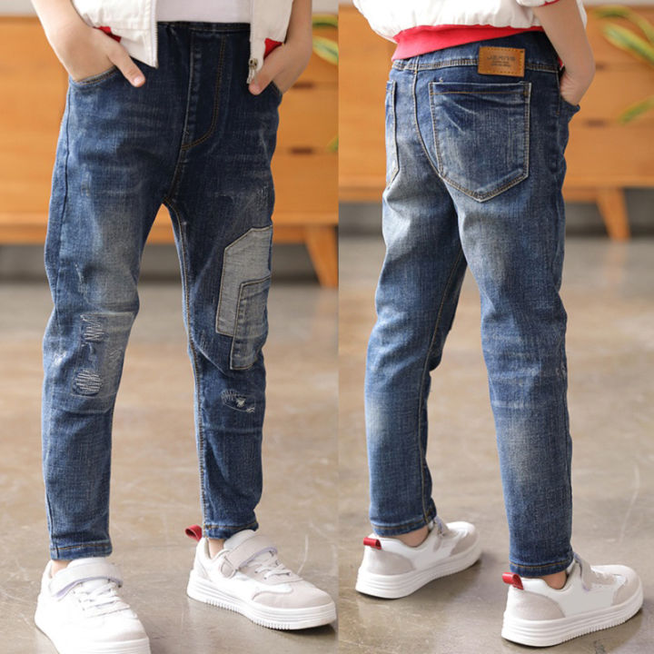 IENENS Kids Casual Clothes Pants Boys Slim Straight Jeans Children