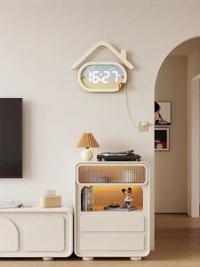 Creative Wall Clock Home Decor Digital Clocks Wall Moderm Luxury Electronic Wall-Mounted Clock Living Room Simple Home Creative Pocket Watch Desktop Electronic Alarm Clock Digital Wall Clock For Living Room