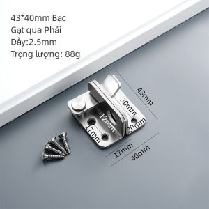 [HCM] Chốt khóa cửa inox 304 full ốc vítchắc chắn và bền bỉ dày 3.0mm -TyHome