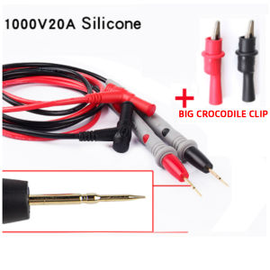 Probe 20A 1000V 1คู่ซิลิโคนล่าสุดลวดการทดสอบสากลตัวทดสอบ Pin สําหรับมัลติมิเตอร์แบบดิจิทัลเข็มเครื่องทดสอบไฟฟ้ามัลติมิเตอร์