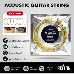 RIXTON 6 Pcs Acoustic Guitar String Set Musical Instrument Accessories Folk Guitar String Replacement Parts(Acoustic Guitar String)