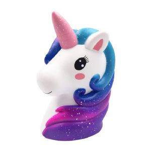 ZEEMIN Jumbo Colorful Unicorn Head Squishy Soft Slow Rising Scented Squishy Kids Grownups Stress Relief Squeeze Toys Toy 13*11*7.5 CM