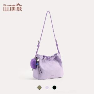 Large Capacity Drawstring Tote Bag 9.5L Lightweight Nylon Handbag Waterproof Women Shoulder Bag Multi-way Crossbody Purse for Women