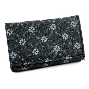 Womens Minimalist Floral Pattern Wallet - Daily Essential Coin & Card Holder