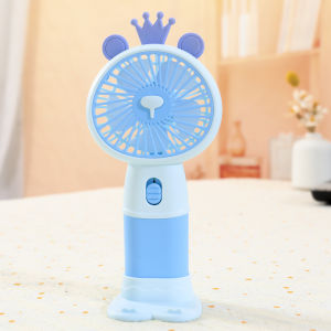Fashion Cute Mini Fan USB Charging Fan Portable Rechargeable Minifan High Quality Handheld Electric Fan HandyFan Cooling Fan With Mobile Phone Stand Holder For School Office Outdoor Travel