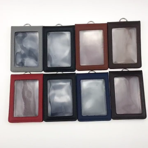 Leathers IDs Credit Cards Holder Waterproof Work Case Sleeve IDs Badges Cover Case for Office Staff Students