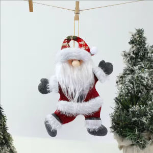 YESPERY 4Pcs Christmas Doll Pendant Santa Snowman Elk Bear Hanging Decor Xmas Tree Ornaments Childrens Gifts Christmas Decoration