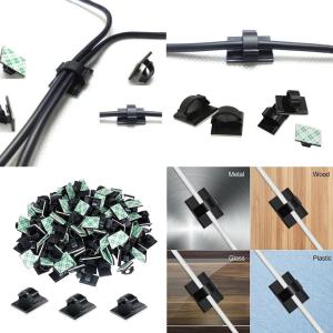 Fityle 100pcs Adhesive Wire Clips Cable Clips Wire Tie Cable Clamp Wire Management