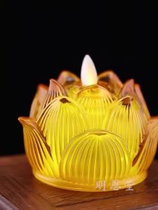 Promotional Offers Environmental Protection Energy-Saving Hot-Selling Items ☀ Lotus Lamp Battery Colorful Glaze led Buddha Offering Method Fair Headlight For Long Bright Electroni