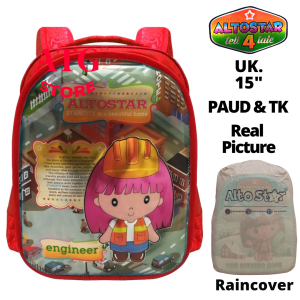 Tas Ransel Anak Sekolah Perempuan ALTO STAR / PALO ALTO PAUD TK Gratis Jas Hujan