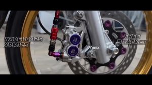 Yimix Motorcycle 8.1 Radial Mount Brake Caliper 4 Piston with Bracket for Honda Wave 125 Wave 110 XRM 125 Accessories