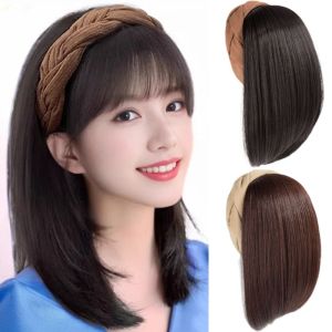 GUAIP Fake Hair Synthetic Headband Wigs Korean Style Clip in Short Straight Bob Wig Hair  Accessories Invisible Women Hair Hoop