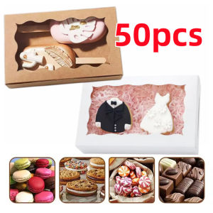 50Pcs Cake Box Packaging S/M/L cupcakes boxes Wedding/Birthday home party pastry gift boxes