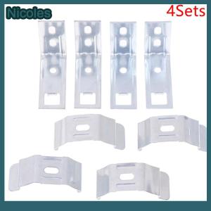 [Nicoles] ที่ยึดผ้าม่านโลหะอุปกรณ์เสริมมู่ลี่4ชุดที่ยึดผ้าม่านสำหรับติดหน้าต่าง