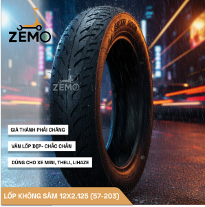 Lốp 12x2.125 (57-203) không săm cho các dòng xe diện mini theli lihaze