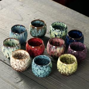HUANG 1 pcs Smooth Porcelain Egg Shape Chinese Style Pottery Drinkware Tea Cup Kung Fu Cups Dining Supplies