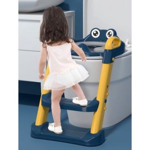 Nắp thu nhỏ bồn cầu cho bé thang bô vệ sinh cho bé bồn cầu cho bé có thang và tay vịn chắc chắn gấp mở gọn gàng