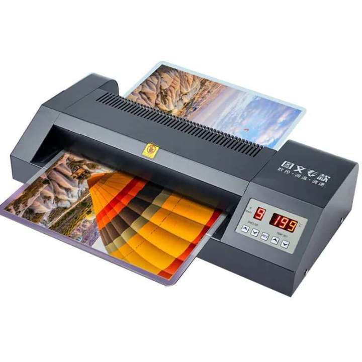 เครื่องเคลือบพลาสติก330T ลามิเนตแบบมืออาชีพเครื่องเคลือบกระดาษ A3ภาพใหม่