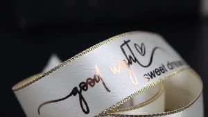 3d Gold Foil Decorative Gift Wrap Printed Grosgrain Ribbon With