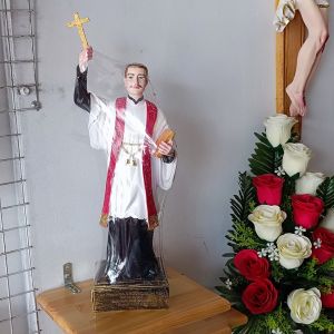 Tượng Cha Trương Bửu Diệp(Cha Diệp) 35cm(có thánh giá là 40cm) tượng composite áo trắng khăn đỏ