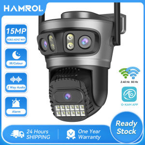 Hamrol 15MP 2.4GHz&5GHz PTZ WiFi Security Camera Motion Detection Color Night Vision CCTVO-CAM App