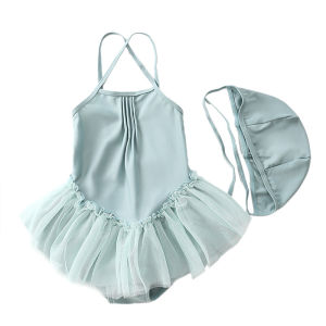 One-Piece Swimming Suit For Girls / 2pcs Set One-Piece + Swim Hats / 1-7yr / Baby Swim Wear 【CRM0240】