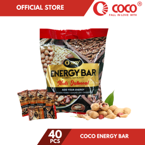 COCO Energy Bar - Nuts Oatmeal & Cranberry Blend Healthy Snack - 400g Pack 40 Pieces Nutrient-Rich Trail Mix Bar Almond Peanut Protein Almond Peanut