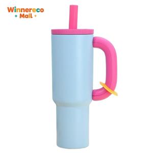 40oz Insulated Tumbler with Handle and Straw Thermal Mug Stainless Steel Travel Coffee Mug Cup for Hot and Cold Drinks